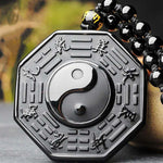 Bagua Yin Yang Taiji Obsidian Necklace-Taikongsky