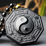 Bagua Yin Yang Taiji Obsidian Necklace-Taikongsky