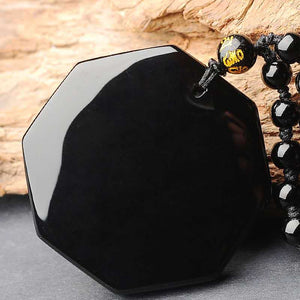Bagua Yin Yang Taiji Obsidian Necklace-Taikongsky