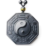 Bagua Yin Yang Taiji Obsidian Necklace-Taikongsky
