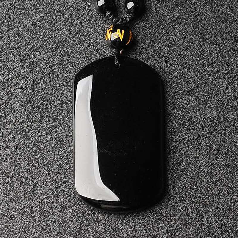 Blank Pendant Obsidian Talisman Necklace-TaikongSky