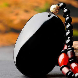 Buddha Devil Pendant Obsidian Talisman Necklace-Taikongsky