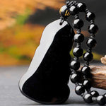Buddha Shakyamuni Pendant Obsidian Talisman Necklace-TaikongSky