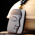 Buddhism Sakyamuni Pendant Ice Obsidian Talisman Necklace -Taikongsky