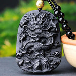Chinese Dragon Pendant Obsidian Talisman Necklace-Taikong Sky