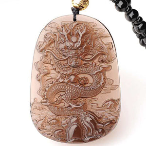 Chinese Dragon Pendant Obsidian Talisman Necklace-Taikong Sky