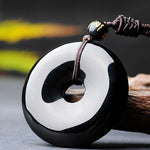 Classic Lucky Buckle Obsidian Necklace-Taikongsky