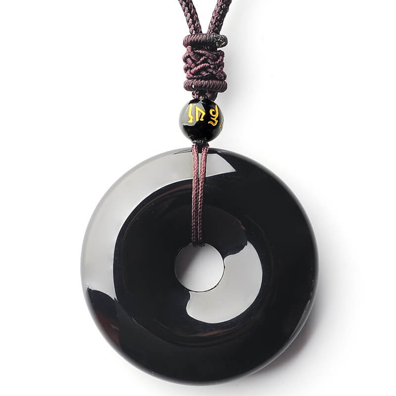 Classic Lucky Buckle Obsidian Necklace-Taikongsky