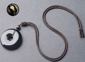 Classic Lucky Buckle Obsidian Necklace-Taikongsky