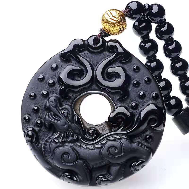 Classic Pixiu Pendant Obsidian Talisman Necklace-Taikongsky