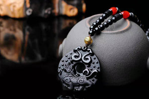 Classic Pixiu Pendant Obsidian Talisman Necklace-Taikongsky