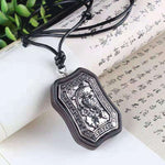 Double Fishes Ebony With Alloy Pendant Necklace-Taikongsky