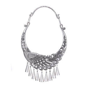 Dragon Elephant Peafowl Necklace Traditional Miao Ethnic Necklace