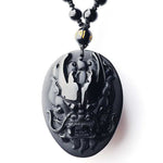 Eastern Dragon Pendant Obsidian Talisman Necklace-Taikongsky