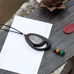Fingerprint Ebony With Alloy Pendant Necklace-Taikongsky