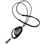 Fingerprint Ebony With Alloy Pendant Necklace-Taikongsky