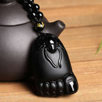 Foot Spider Pendant Obsidian Talisman Necklace-TaikongSky