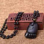 Foot Spider Pendant Obsidian Talisman Necklace-TaikongSky