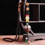 Glazes Ceramic Wooden Beads Necklace-Taikongsky