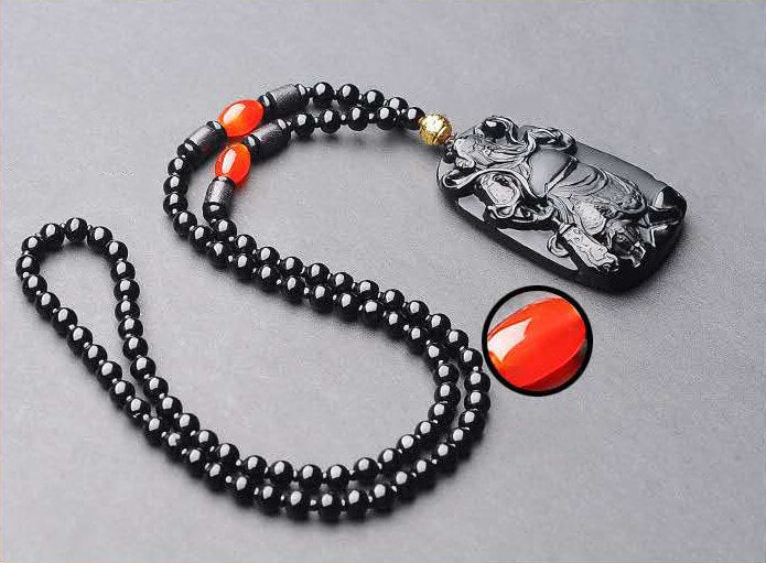 Guan Gong Pendant Obsidian Talisman Necklace-Taikong Sky