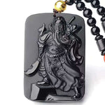 Guan Yu Pendant Obsidian Talisman Necklace-Taikongsky
