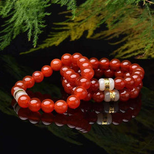 Hetian Jade Agate Spiritual Beads Bracelet-TaikongSky