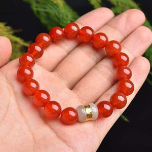 Hetian Jade Agate Spiritual Beads Bracelet-TaikongSky