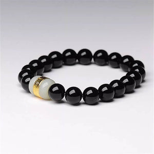 Hetian Jade Agate Spiritual Beads Bracelet-TaikongSky