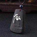 Holy Water Ebony With Alloy Pendant Necklace-Taikongsky