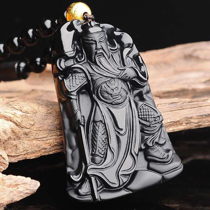 Obsidian Talisman Guan Yu Pendant Necklace-Taikong Sky