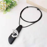 Peafowl Ebony With Alloy Pendant Necklace-Taikongsky