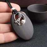 Pearl Lotus Ebony With Alloy Pendant Necklace -Taikongsky