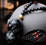Pi Xiu Pendant Obisidian Talisman Lucky Necklace -TaikongSky