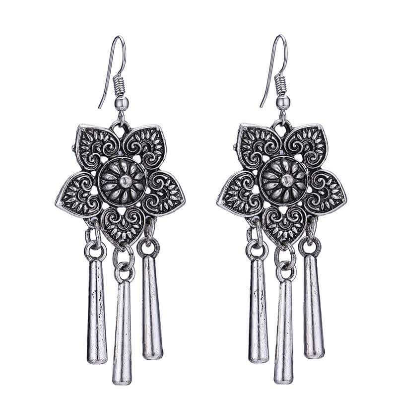 Plum Blossom Earrings Chinese Traditional Miao Ethnic Earrings-Taikongsky