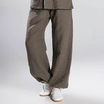 Unisex Cotton-Linen Lantern Jacquard Weave Kung Fu Pants-Taikong Sky