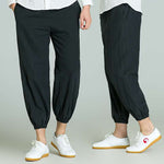 Unisex Cotton-Linen Lantern Tai Chi Pants-Taikong Sky