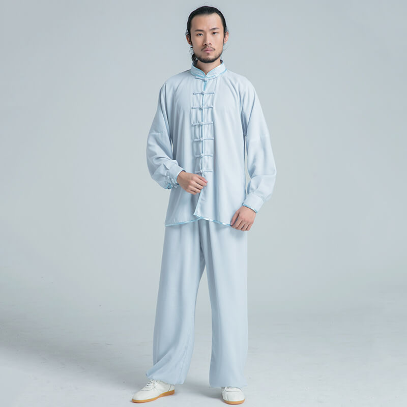 Unisex Faux-Linen Long Sleeve Tai Chi Uniform-Taikong Sky