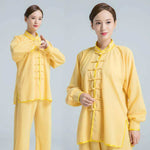 Unisex Faux-Linen Long Sleeve Tai Chi Uniform-Taikong Sky