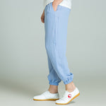 Unisex Slub-Linen Lantern Tai Chi Pants-Taikong Sky