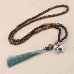 Vintage Fringe Wooden Beads Necklace-Taikongsky