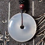 White Chalcedony Lucky Buckle Necklace-Taikong Sky