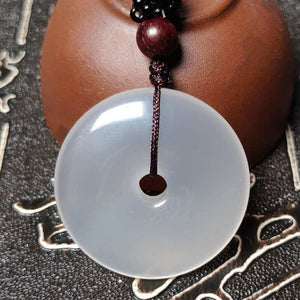 White Chalcedony Lucky Buckle Necklace-Taikong Sky