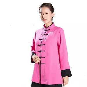 Women’s Pink Linen Assorted Color Tai Chi Clothing Kung Fu Uniforms - Taikong Sky