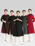 Women’s Gauze Linen Tai Chi Clothing Band Collar-Taikong Sky