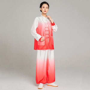 Women’s Red Gradient Color Tai Chi Clothing-Taikong Sky