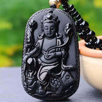 Yulan Guanyin Pendant Obsidian Talisman Necklace-TaikongSky