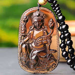 Yulan Guanyin Pendant Obsidian Talisman Necklace-TaikongSky