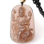 Yulan Guanyin Pendant Obsidian Talisman Necklace-TaikongSky