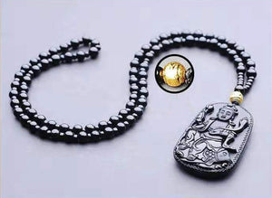 Yulan Guanyin Pendant Obsidian Talisman Necklace-TaikongSky