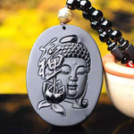Zen Buddhism Pendant Obsidian Talisman Necklace-Taikongsky
